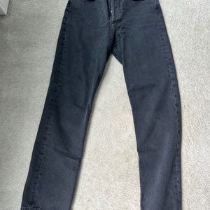 Agolde 90s Pinch Waist  High Rise Straight Jeans Black Tea